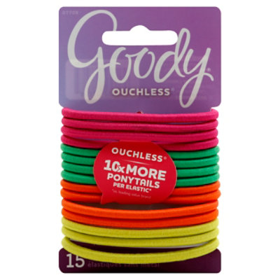 Goody Elastics Ouchless Thick 4mm Citrus Brights - 15 Count - Image 1