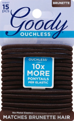 Goody Elastics Ouchless Thick 4mm Brown Brunette - 15 Count - Image 2