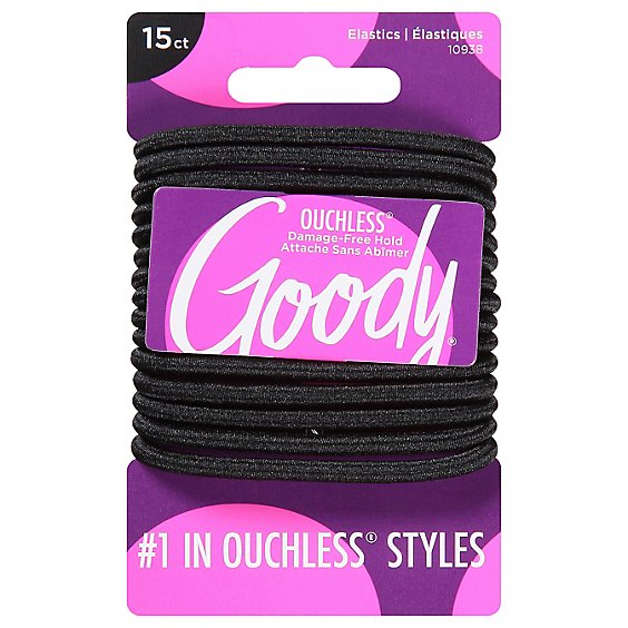 Goody Elastics Ouchless Thick 4mm Black - 15 Count