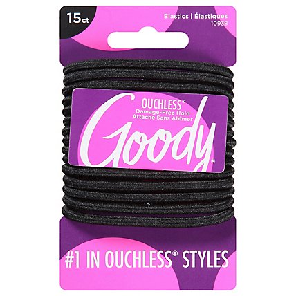 Goody Elastics Ouchless Thick 4mm Black - 15 Count - Image 1