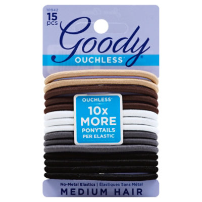 Goody Elastics Ouchless Thick 4mm Java Bean - 15 Count