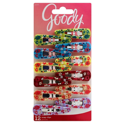 Goody Snap Clips Girls Floral Pattern - 12 Count