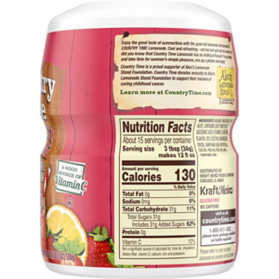 Country Time Strawberry Lemonade Naturally Flavored Powdered Drink Mix Canister - 18 Oz - Image 4