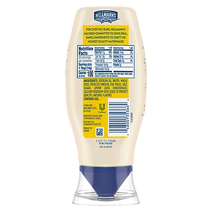 Hellmanns Mayonnaise Real Squeeze Bottle - 11.5 Oz - Image 2