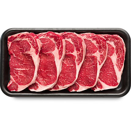 Meat Counter Beef USDA Choice Steak Ribeye Boneless Thin Value Pack - 3.00 LB - Image 1