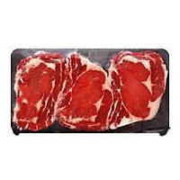 Meat Counter Beef USDA Choice Steak Ribeye Bone In Thin Value Pack - 4.00 LB - Image 1