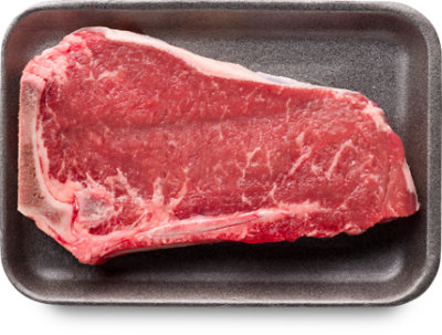 New York Bone In Thin Cut Steak USDA Choice Beef Top Loin Small Pack - 1.00 Lb