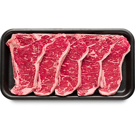 New York Bone In Thin Cut Steak USDA Choice Beef Top Loin Value Pack - 3.00 Lb