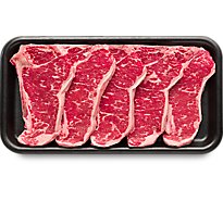 New York Bone In Thin Cut Steak USDA Choice Beef Top Loin Value Pack - 3.00 Lb