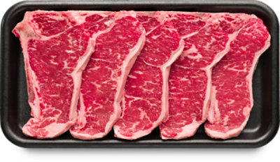 New York Bone In Thin Cut Steak USDA Choice Beef Top Loin Value Pack - 3.00 Lb - Image 1