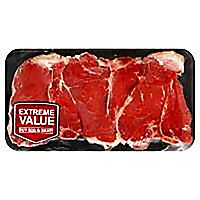 Meat Counter USDA Choice Beef Steak Loin Porterhouse Thin Value Pack - 2.50 LB - Image 1