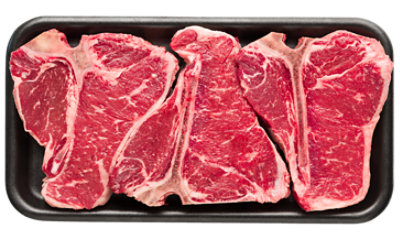 Beef USDA Choice Loin T-Bone Steak Thin Value Pack - 2.5 Lb