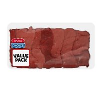 Beef USDA Choice Top Round Steak Thin Value Pack - 1.5 Lb
