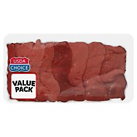 Meat Counter Beef USDA Choice Top Round Steak Thin Value Pack - 1.50 LB - Image 1