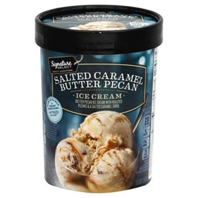 Signature SELECT Ice Cream Premium Salted Caramel Butter Pecan - 1.5 Quart - Image 1