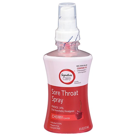 Signature Select/Care Sore Throat Spray Phenol 1.4% Cherry Flavor - 6 Fl. Oz.