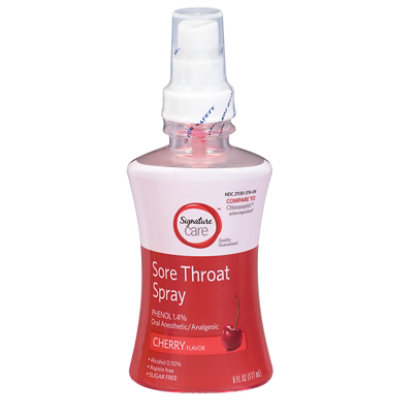 Signature Care Sore Throat Spray Phenol 1.4% Cherry Flavor - 6 Fl. Oz.