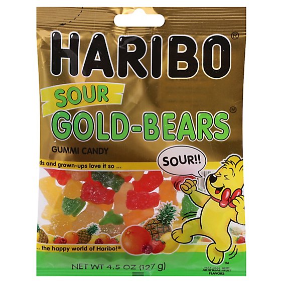 Haribo Gold Bears Gummi Candy Sour - 4.5 Oz