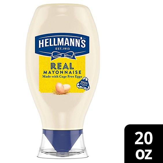 Hellmanns Mayonnaise Real Squeeze Bottle - 20 Oz