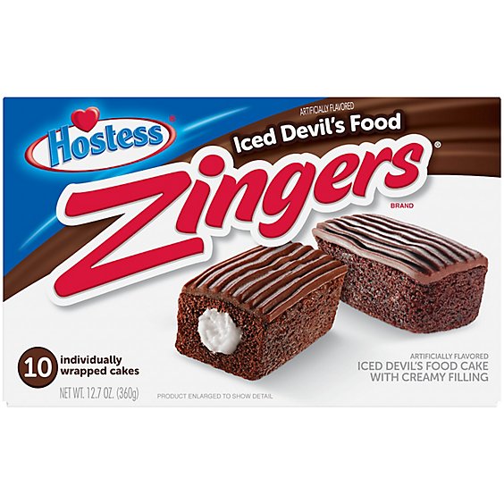 Hostess Zingers Devils Food Chocolate Snack Cakes - 10-12.70 Oz