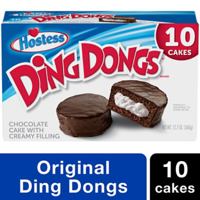 Hostess Ding Dongs Creamy Filling Individually Wrapped Chocolate Cake - 10 Count