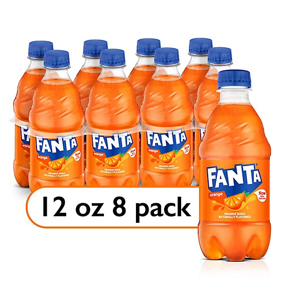 Fanta Soda Pop Orange Flavored - 8-12 Fl. Oz.