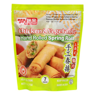 Wei-Chuan Spring Roll Hand Rolled Chicken & Vegetable 7 Count - 11.7 Oz