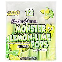 Budget Saver Monster Pops Lemon-Lime - 12-3 Count - Image 1