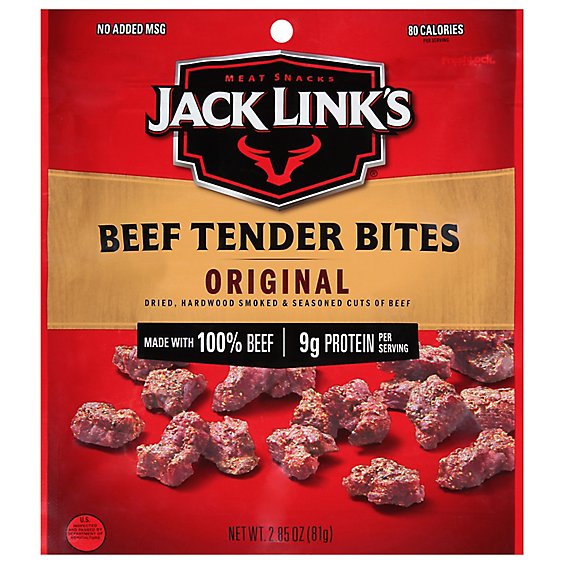 Jack Links Meat Snacks Tender Bites Original Beef Steak - 2.85 Oz