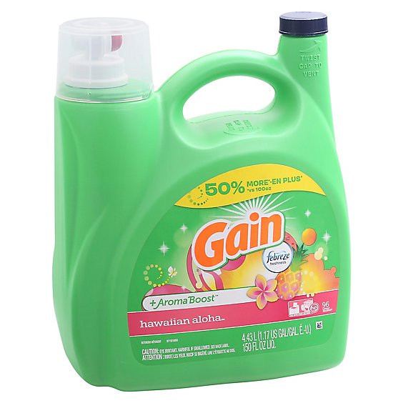 Gain Plus Aroma Boost Laundry Detergent Liquid With Febreeze Hawaiian Aloha - 150 Fl. Oz.