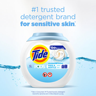 Tide PODS Free & Gentle Liquid Laundry Detergent Pacs - 81 Count - Image 1