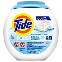Tide PODS Free & Gentle Liquid Laundry Detergent Pacs - 81 Count - Image 1