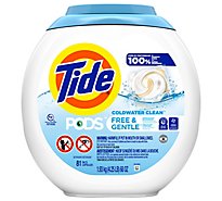 Tide PODS Free & Gentle Liquid Laundry Detergent Pacs - 81 Count