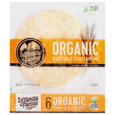 La Tortilla Factory Tortillas Organic Traditional Flour Bag 6 Count - 7.62 Oz - Image 3