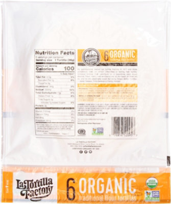 La Tortilla Factory Tortillas Organic Traditional Flour Bag 6 Count - 7.62 Oz - Image 6