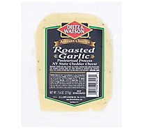 Dietz & Watson Roasted Garlic NY State Cheddar Cheese Wedge 7.6 Oz