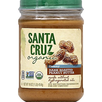 Santa Cruz Organic Peanut Butter Dark Roasted Creamy - 16 Oz - Image 2
