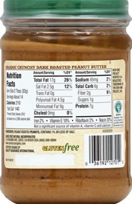 Santa Cruz Organic Peanut Butter Dark Roasted Crunchy - 16 Oz - Image 3