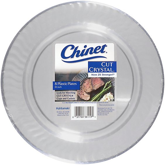 Chinet Plastic Plates Cut Crystal 10 Inch - 8 Count