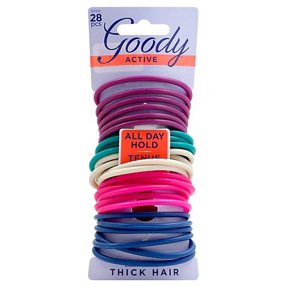 Goody Elastics Ouchless Thick 4mm Royal Jewel Tones - 28 Count