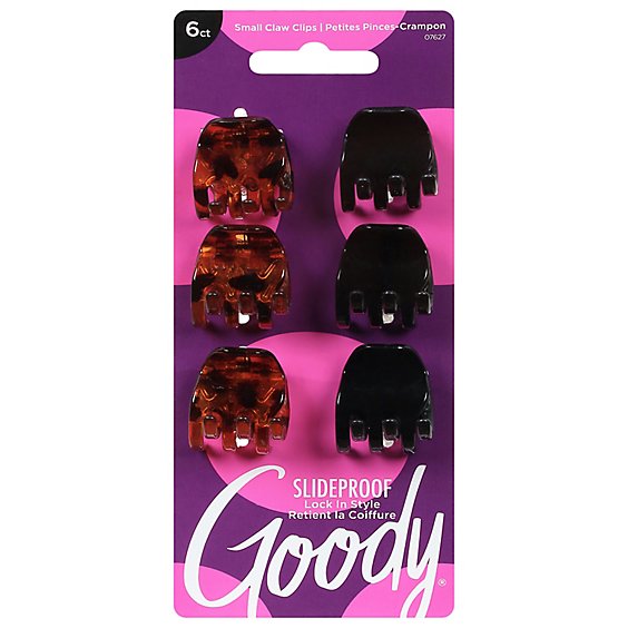 Goody Claw Clip Slide Proof Small Half - 6 Count