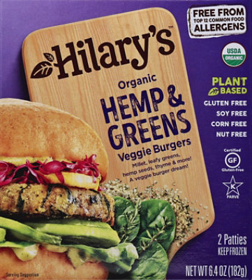 Hilarys Eat Well Hemp And Greens Burger - 6.4 Oz - Image 2
