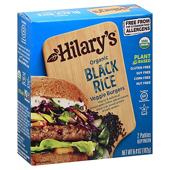 Hilarys Eat Well Black Rice Burger Patties - 6.4 Oz