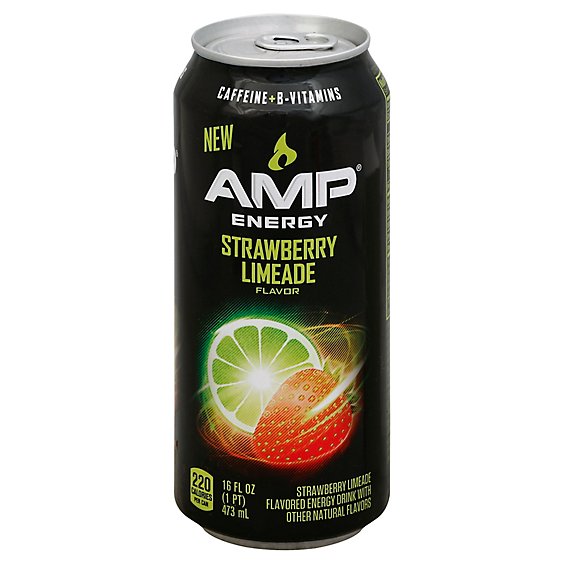 AMP Energy Drink Strawberry Limeade Flavor - 16 Fl. Oz.