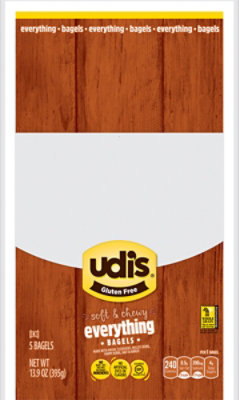 Udis Gluten Free Bagels Everything Inside - 14 Oz - Image 1