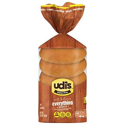Udis Gluten Free Bagels Everything Inside - 14 Oz - Image 1