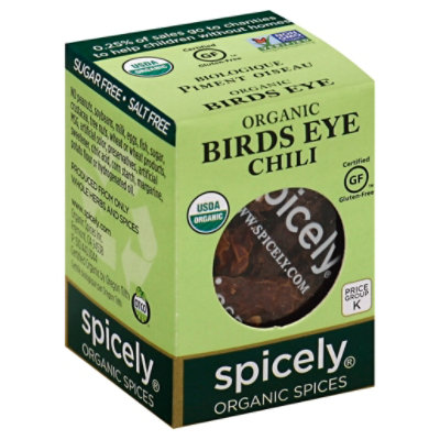 Spicely Organic Spices Chili Birds Eye Ecobox - 0.1 Oz