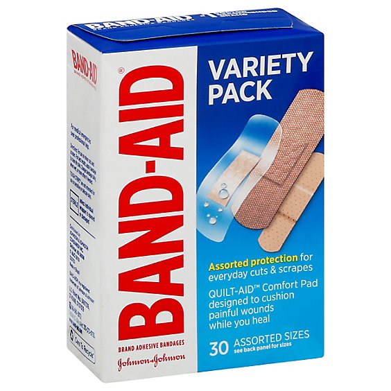 BAND-AID Brand Adhesive Bandages Variety Pack Assorted Sizes - 30 Count