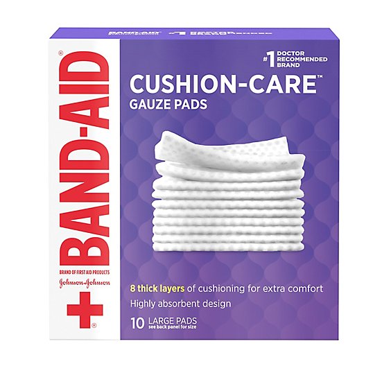 BAND-AID Gauze Pads Large - 10 Count