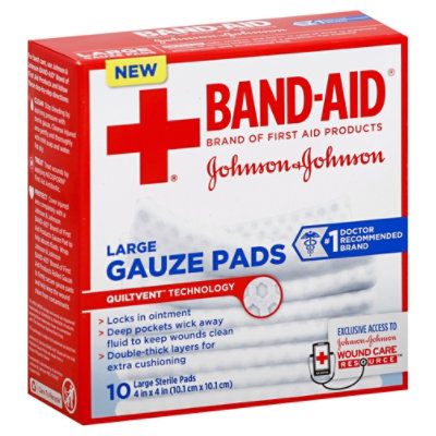 BAND-AID Gauze Pads Large - 10 Count